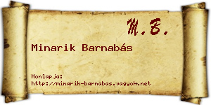 Minarik Barnabás névjegykártya